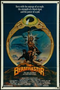 6f0770 BEASTMASTER 1sh 1982 Taylor art of bare-chested Marc Singer & sexy Tanya Roberts!