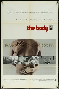6f0788 BODY 1sh 1971 x-rated documentary narrated by Frank Finlay & Vanessa Redgrave, sexy design!
