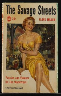 6f1401 SAVAGE STREETS paperback book 1956 passion and violence on the waterfront, sexy art!