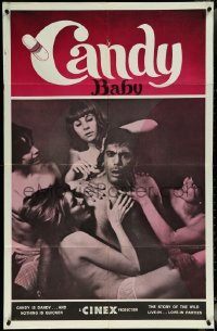 6f0800 CANDY BABY 1sh 1968 confused guy & sexy women, Candy is dandy, nothing quicker, ultra rare!