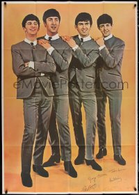 6f0283 BEATLES 39x55 commercial poster 1960s John, Paul, George & Ringo in matching suits & ties!