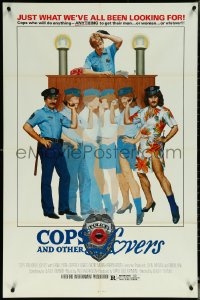 6f0822 COPS & OTHER LOVERS 1sh 1982 wacky Enriquez art of cross-dressing police, Harry Reems!