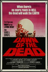 6f0831 DAWN OF THE DEAD 1sh 1979 George Romero, no more room in HELL, red title Powers art!