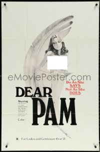 6f0834 DEAR PAM 1sh 1976 directected by Roberta Findlay, artwork of super sexy writer!