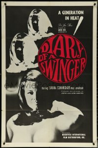6f0845 DIARY OF A SWINGER 1sh 1967 sex memoirs of a generation in heat, it's red hot, rare!