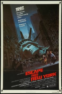 6f0882 ESCAPE FROM NEW YORK NSS style 1sh 1981 John Carpenter, decapitated Lady Liberty by Jackson!