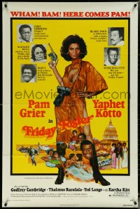 6f0920 FRIDAY FOSTER 1sh 1976 full-length artwork of sexiest Pam Grier with gun and camera!