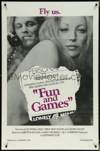 6f0923 FUN & GAMES 1sh 1973 Alice Spivak, David Drew, swinging couples, fly us!