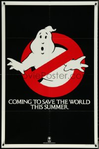 6f0934 GHOSTBUSTERS teaser 1sh 1984 Murray, classic ghost logo, coming to save the world this Summer!