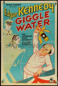 6f0936 GIGGLE WATER 1sh 1932 Kennedy & Lake find champagne & build boat to christen it, ultra rare!