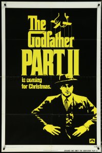 6f0943 GODFATHER PART II advance 1sh 1974 Al Pacino in Francis Ford Coppola classic sequel!
