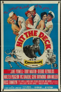 6f0967 HIT THE DECK 1sh 1955 Debbie Reynolds, Jane Powell, Tony Martin, Pidgeon, Ann Miller