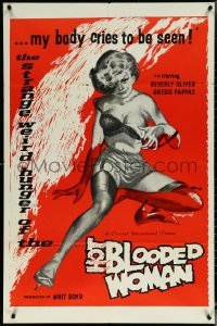 6f0974 HOT BLOODED WOMAN 1sh 1965 the strange weird hunger of her body cries to be seen, rare!