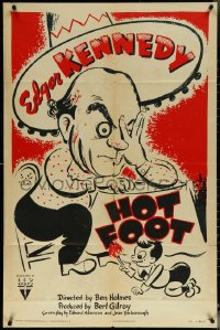 6f0975 HOT FOOT 1sh R1949 Edgar Kennedy in huge sombrero with kid lighting his foot on fire, rare!