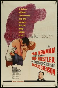 6f0984 HUSTLER 1sh 1961 pool pros Paul Newman & Jackie Gleason, plus sexy Piper Laurie!