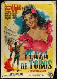 6f0228 AFTERNOON OF THE BULLS Italian 1p 1957 matadors & senorita by Angelo Cesselon, ultra rare!