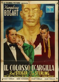 6f0139 HARDER THEY FALL Italian 1p 1958 Ciriello art of Bogart, Steiger, Sterling & Mike Lane, rare!
