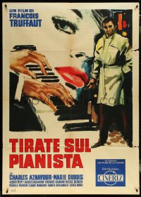 6f0248 SHOOT THE PIANO PLAYER Italian 1p 1962 Truffaut's Tirez sur le pianiste, Acerbo, ultra rare!