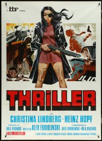 6f0161 THEY CALL HER ONE EYE Italian 1p 1974 cult classic, best art of Christina Lindberg, Thriller!