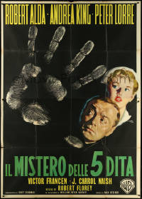 6f0169 BEAST WITH FIVE FINGERS Italian 2p 1958 Ciriello horror art w/ Peter Lorre, King, ultra rare!
