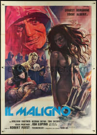 6f0262 DEVIL'S RAIN Italian 2p 1977 art of stars in Satanic ritual with naked girl by Enzo Sciotti!