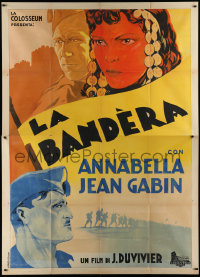 6f0264 ESCAPE FROM YESTERDAY Italian 2p 1936 Duvivier, art of Jean Gabin & Annabella, ultra rare!