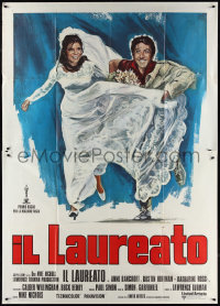 6f0189 GRADUATE Italian 2p R1974 Dustin Hoffman & Katharine Ross in wedding gown, ultra rare!