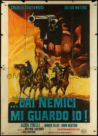 6f0266 I PROTECT MYSELF AGAINST MY ENEMIES Italian 2p 1968 really cool spaghetti western art, rare!