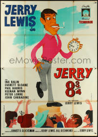 6f0207 PATSY Italian 2p 1964 smoking Jerry Lewis holding clock by Timperi, Jerry 8 3/4, rare!