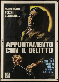 6f0220 WITNESS IN THE CITY Italian 2p 1959 Symeoni art of strangler Lino Ventura, ultra rare!