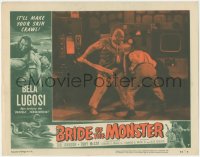 6f0440 BRIDE OF THE MONSTER LC #7 1956 Ed Wood, giant Tor Johnson winning fight in laboratory!