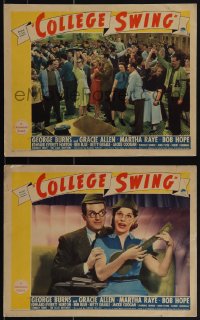 6f0696 COLLEGE SWING 2 LCs 1938 Raoul Walsh, great images of wacky Bob Hope and Martha Raye!