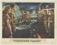 6f0454 FORBIDDEN PLANET LC #4 1956 Anne Francis & Leslie Nielsen watch Robby the Robot at controls!