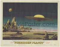 6f0457 FORBIDDEN PLANET LC #8 1956 classic special effects image of spaceship hovering over Altair-4!