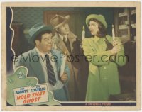 6f0470 HOLD THAT GHOST LC 1941 Bud Abbott, Lou Costello & scared Joan Davis all holding candles!