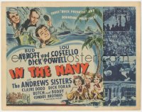 6f0414 IN THE NAVY TC 1941 cool art of Bud Abbott & Lou Costello as sailors & the Andrews Sisters!