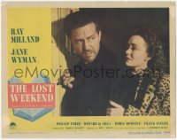 6f0483 LOST WEEKEND LC #4 1945 c/u of alcoholic Ray Milland & Jane Wyman, directed by Billy Wilder!