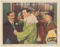 6f0490 NIGHT AT THE OPERA LC #3 R1948 Harpo Marx stops King from hurting brother Groucho Marx!