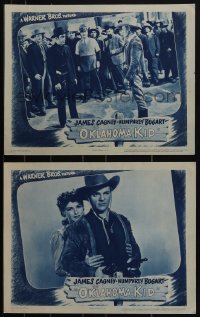6f0715 OKLAHOMA KID 2 LCs R1943 James Cagney & Humphrey Bogart stare each other down, Rosemary Lane!