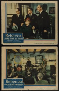 6f0717 REBECCA 2 LCs 1940 Laurence Olivier, Joan Fontaine, Denny, C. Aubrey Smith, Hitchcock!