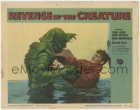 6f0500 REVENGE OF THE CREATURE LAMINATED LC #7 1955 John Bromfield in water attacked by the monster!