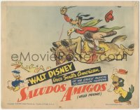 6f0502 SALUDOS AMIGOS LC 1943 Disney, Goofy on horse + Joe Carioca & Donald Duck, ultra rare!