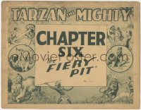 6f0427 TARZAN THE MIGHTY chapter 6 TC 1928 great jungle serial art, The Fiery Pit, ultra rare!