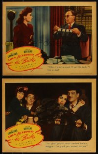 6f0725 THEY ALL KISSED THE BRIDE 2 LCs 1942 Melvyn Douglas wants Joan Crawford, a home & babies!