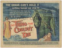 6f0429 THING THAT COULDN'T DIE TC 1958 great artwork of monster holding its own severed head!