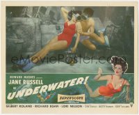 6f0521 UNDERWATER LC 1955 Howard Hughes, sexy skin diver Jane Russell underwater w/Richard Egan!