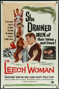 6f1030 LEECH WOMAN 1sh 1960 deadly female vampire drained love & life from every man she trapped!
