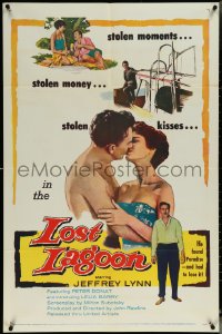 6f1045 LOST LAGOON 1sh 1958 Jeffrey Lynn, stolen moments, stolen money, stolen kisses!