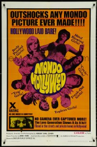 6f1087 MONDO HOLLYWOOD 1sh 1969 x-rated, no camera ever captured more, the love generation!
