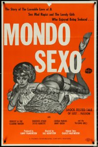 6f1088 MONDO SEXO 25x38 1sh 1967 story of the loveable love of a sex mad rapist & his victims, rare!